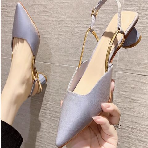 Autumn new style closed toe buckle back empty strap sandals fairy style shoes