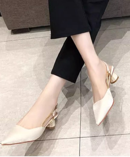 Autumn new style closed toe buckle back empty strap sandals fairy style shoes