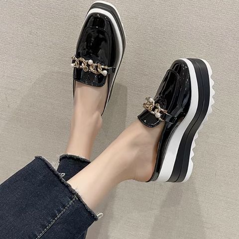Baotou half slippers for going out with diamond low-heeled sandals with stilettos for women