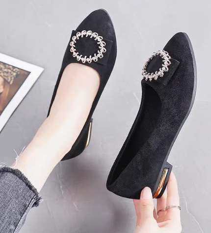 Korean version shallow mouth single shoes all-match fairy shoes gentle flat-bottom evening shoes