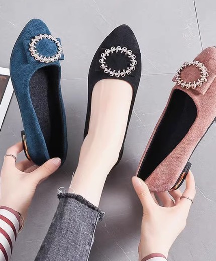 Korean version shallow mouth single shoes all-match fairy shoes gentle flat-bottom evening shoes