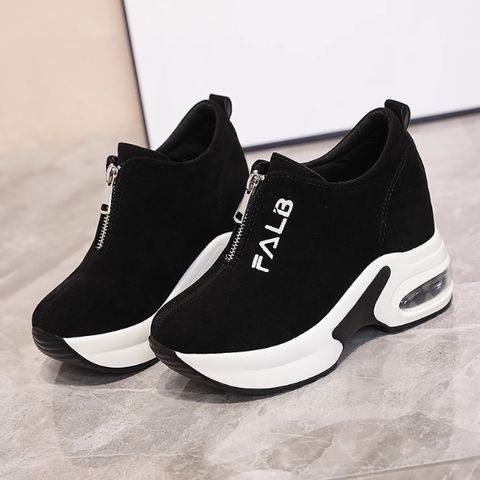 Inner height-enhancing women's shoes versatile thick-soled sports travel wedge heel shoes