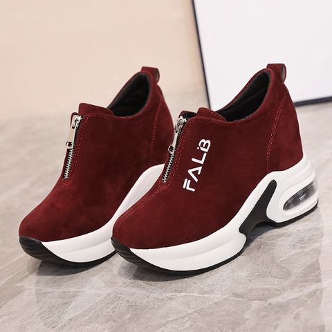 Inner height-enhancing women's shoes versatile thick-soled sports travel wedge heel shoes