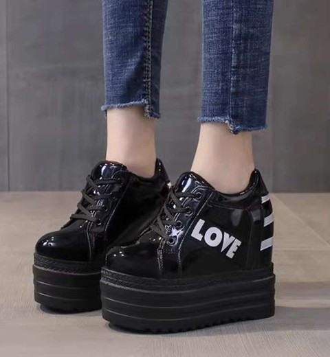 Super high heel 12cm height-enhancing casual women's shoes white thick-soled platform shoes