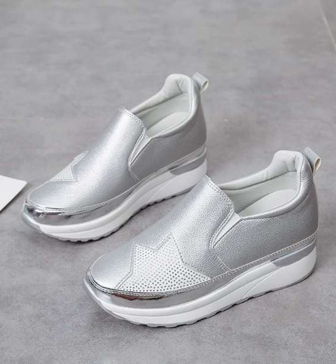 Large size women's shoes sports spring fashion rhinestone slip-on loafers