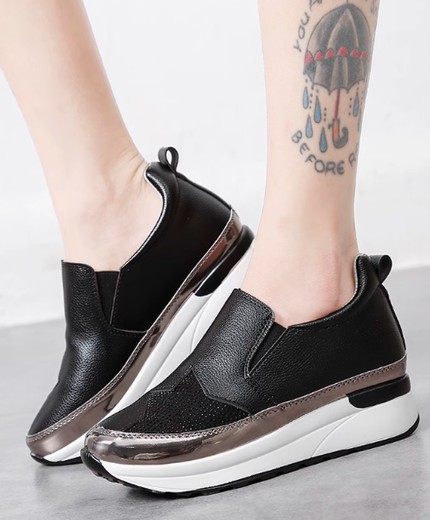 Large size women's shoes sports spring fashion rhinestone slip-on loafers