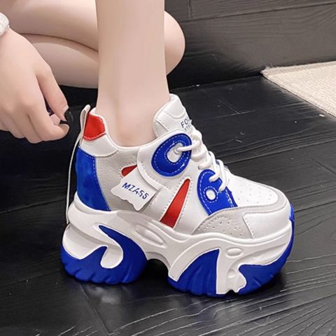 Korean niche color matching height-enhancing sports shoes for women thick-soled lightweight shoes