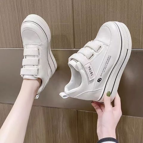 New spring white shoes for women with Velcro Korean style thick-soled casual sports shoes
