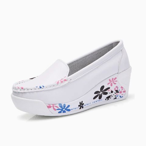 2025 Spring New Thick-soled Rocking Shoes Platform Shoes Wedge-heeled Outdoor Casual Shoes