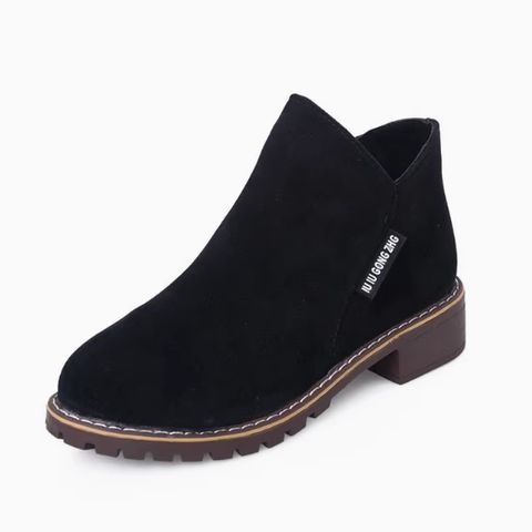 Martin boots for women with side zipper short boots for women with low heels