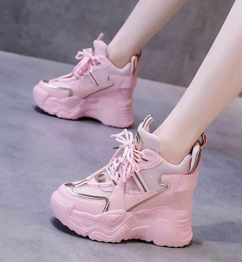Women's shoes ins trendy all-match thick-soled height-enhancing sports casual shoes
