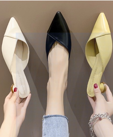 Summer student low heel pointed high heels thick heel versatile sandals