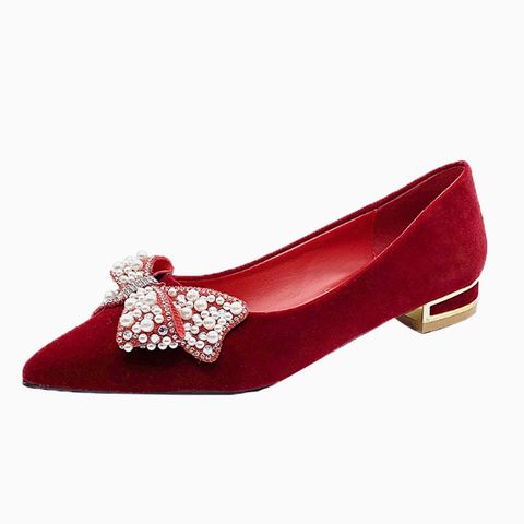 Wedding shoes, bride shoes,new Chinese style pointed red banquet wedding high heels