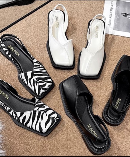 New low-heeled Roman shoes for women with skirts in summer