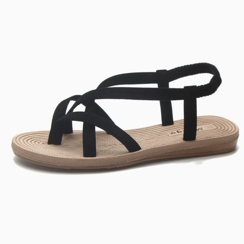 New beach flat-soled toe-covering versatile student female sandals