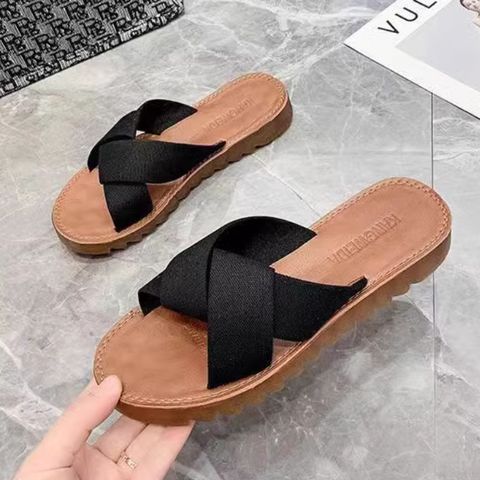 Cowhide soft-soled slippers for women hot-selling sandals flat-bottomed advanced