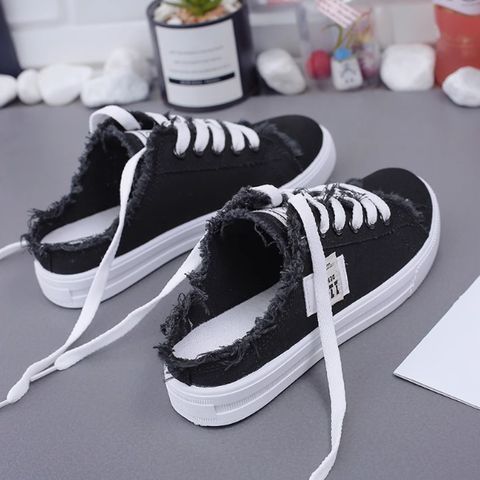 Outerwear new spring and autumn breathable heel-free lazy slip-on flat white shoes