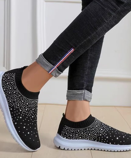Wish foreign trade large size diamond flying woven sports shoes new mesh shoes