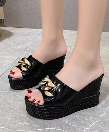 Summer wedge heel sandals for women non-slip thick-soled platform shoes