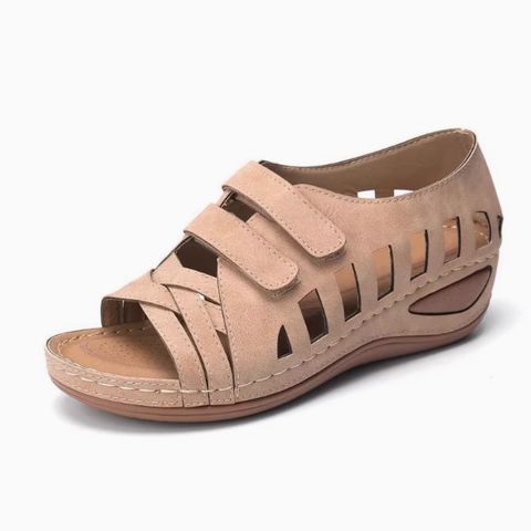 Hot-selling large-size women's shoes wedge heel hollow hole shoes