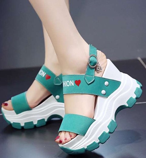 Wedge heel sandals for women fairy style platform thick bottom heightening Roman shoes