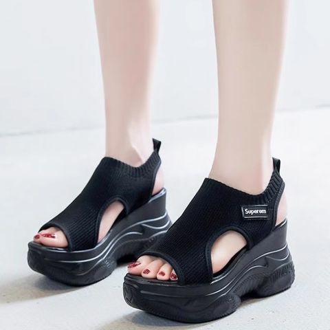 Outer wear thick sole super hot inner height increase fashion casual fish mouth Roman shoes