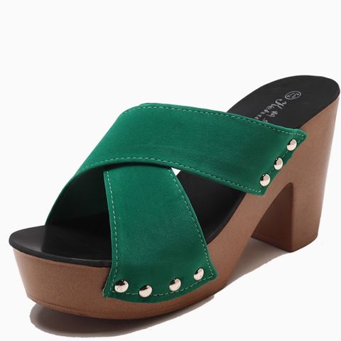 Waterproof platform thick high heel sexy flip flops fish mouth thick bottom women's slippers