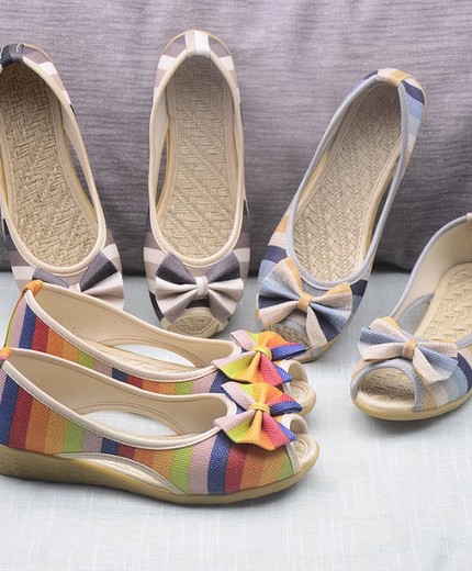 Fish mouth old Beijing cloth shoes breathable non-slip lightweight sandals
