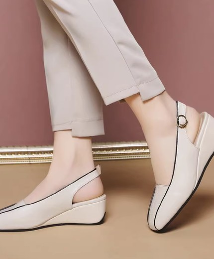 Real Soft Leather Comfortable Leather Shoes Women's Soft Bottom Flat Mom Shoes