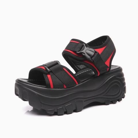 Heightened wedge-heeled platform sports casual Roman rocking beach shoes