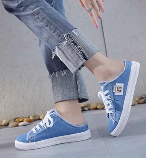 Outerwear new spring and autumn breathable heel-free lazy slip-on flat white shoes