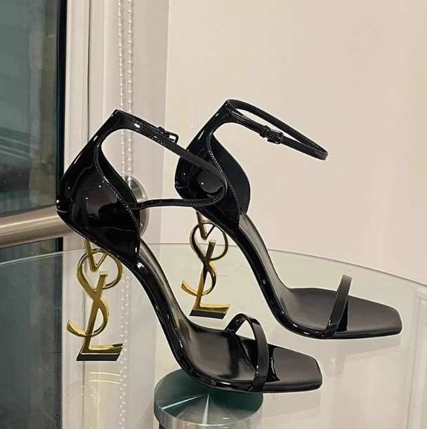 Beautiful high heels stilettos letter heels sexy one-strap non-tiring sandals for women